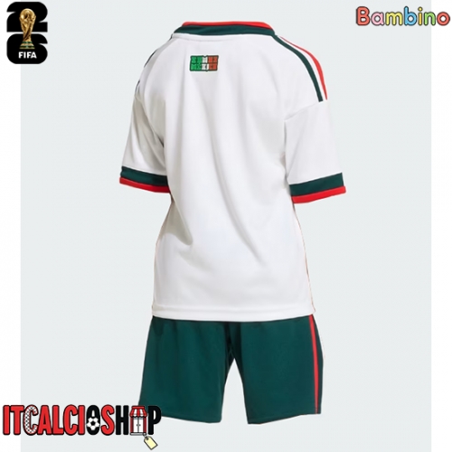 Messico Seconda Maglia Bambino Mondiali 2026 Manica Corta (+ Pantaloni corti)
